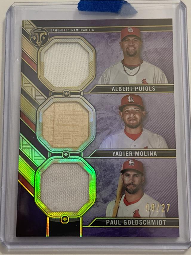 2024 Topps Triple Threads Yadier Molina/Goldschmidt/ Pujols Triple Relic /27