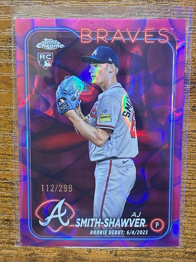 2024 Topps Chrome AJ Smith-Shawver ﻿Magenta Purple Lava Lamp /299 #USC87 Rookie