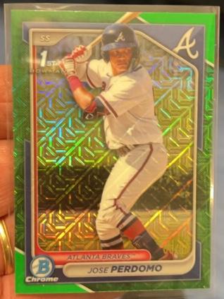 2024 Bowman Chrome Mega Box Jose Perdomo Green Mojo Refractors /99 #BCP-220