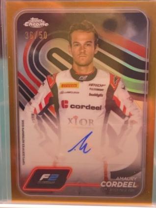 2024 Topps Chrome Formula 1 Amaury Cordeel Autographs Gold Refractor Parallel