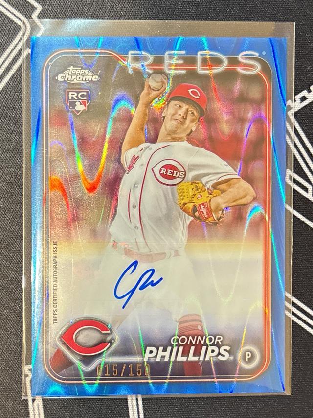 2024 Topps Chrome Update Connor Phillips Blue Raywave Ref #AC-CP Reds Rookie RC