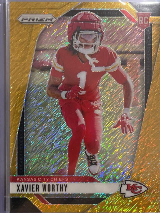 2024 Panini Prizm Football Xavier Worthy Rookies Gold Shimmer Prizms /10 #399