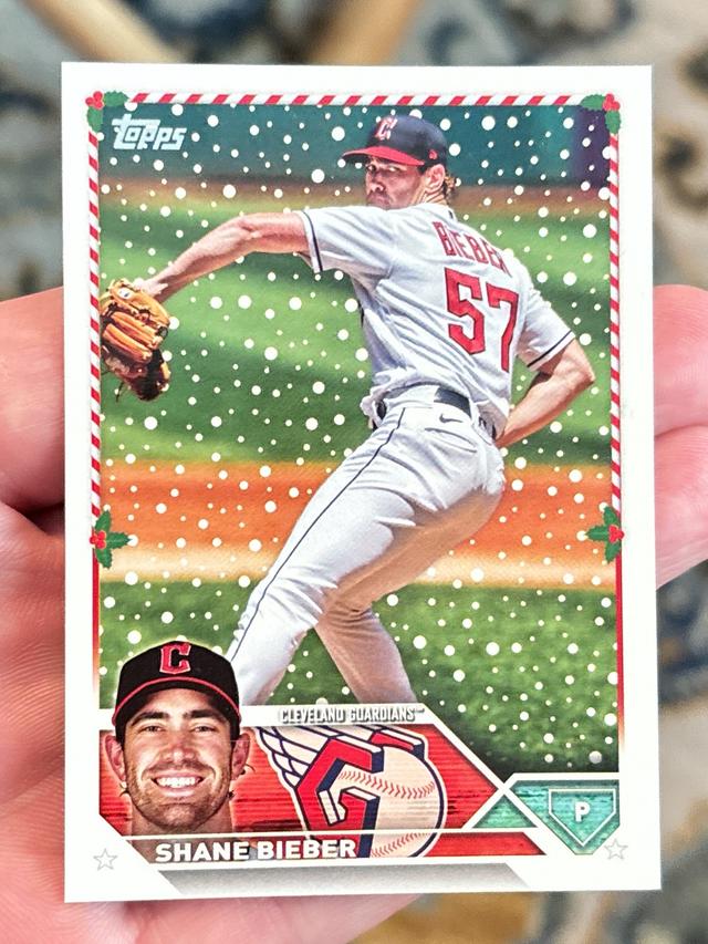 2023 Topps Holiday Shane Bieber BASE CARDS #H153