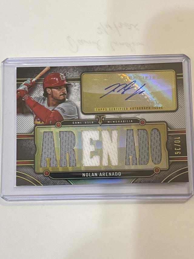 Nolan Arenado 2024 Topps Triple Threads Two Color Auto Relic /36 Cardinals