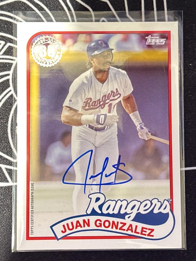 2024 Topps Update Juan Gonzalez 1989 Auto 35th Anniversary #89AU-JG Rangers