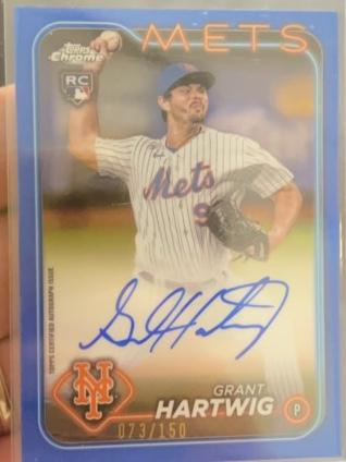 2024 Topps Chrome Grant Hartwig Rookie Autographs Checklist /150 #RA-GH