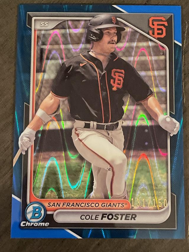 2024 Bowman Cole Foster RayWave Blue Refractors /150 #BCP-83