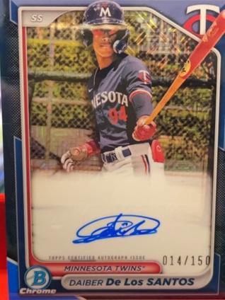 2024 Bowman Chrome Daiber De Los Santos Prospect Autographs /150 #CPA-DD