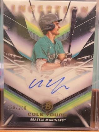 2023 Bowman Inception Cole Young BOWMAN PROSPECT AUTOGRAPHS #BPA-CY