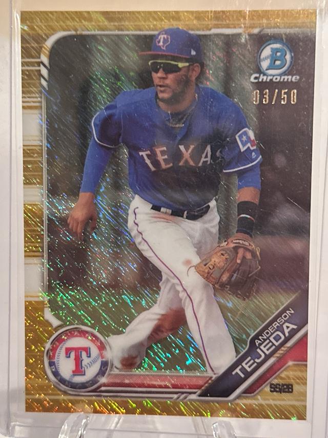 2019 Bowman Chrome Anderson Tejeda Gold Shimmer Refractors /50 #BCP-193