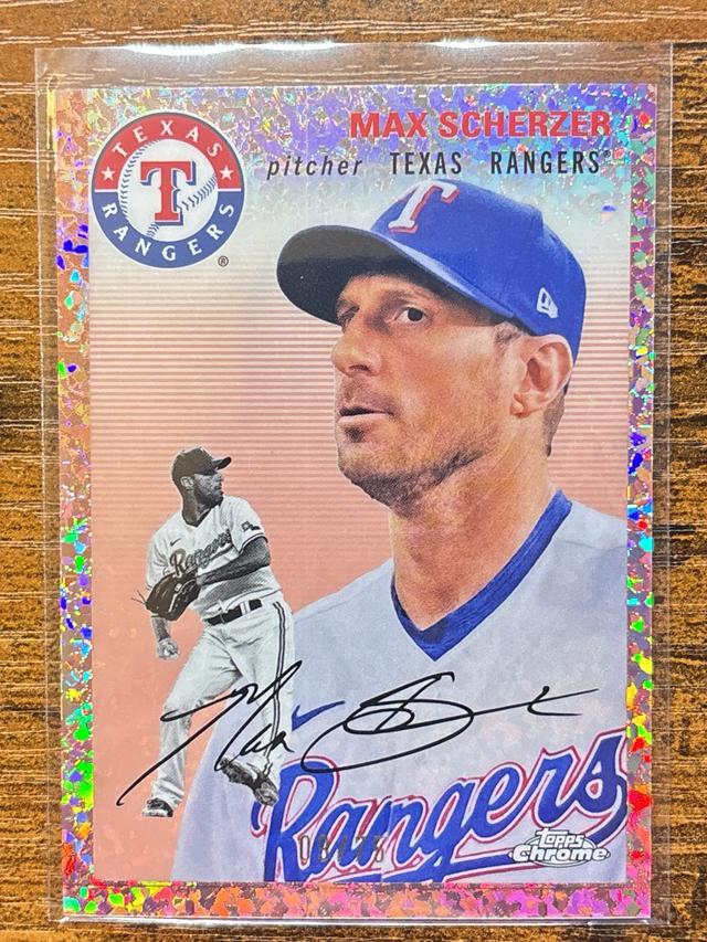 2023 Topps Chrome Max Scherzer Rose Gold Mini Diamond /75 #226 Rangers