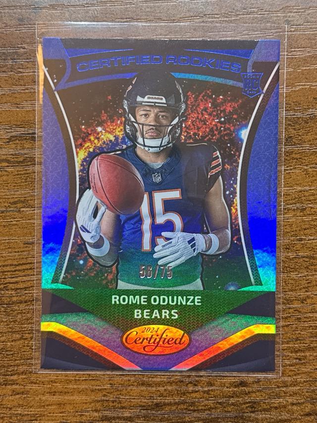 2024 Panini Certified Football Rome Odunze Blue Mirror /75 #13 RC