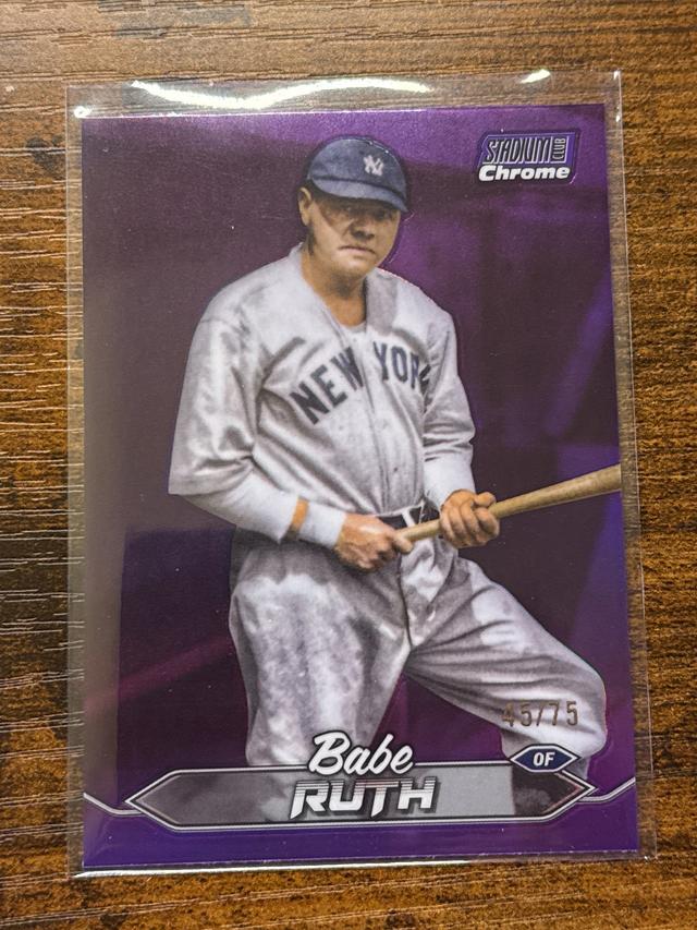 2024 Topps Stadium Club Babe Ruth Chrome Purple Refractors /75 #171