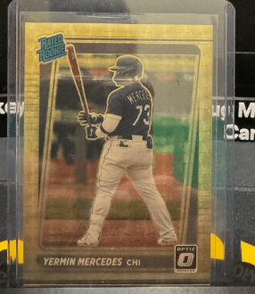 2021 Donruss Optic Yermin Mercedes Rated Rookie Gold Vinyl /1 #186