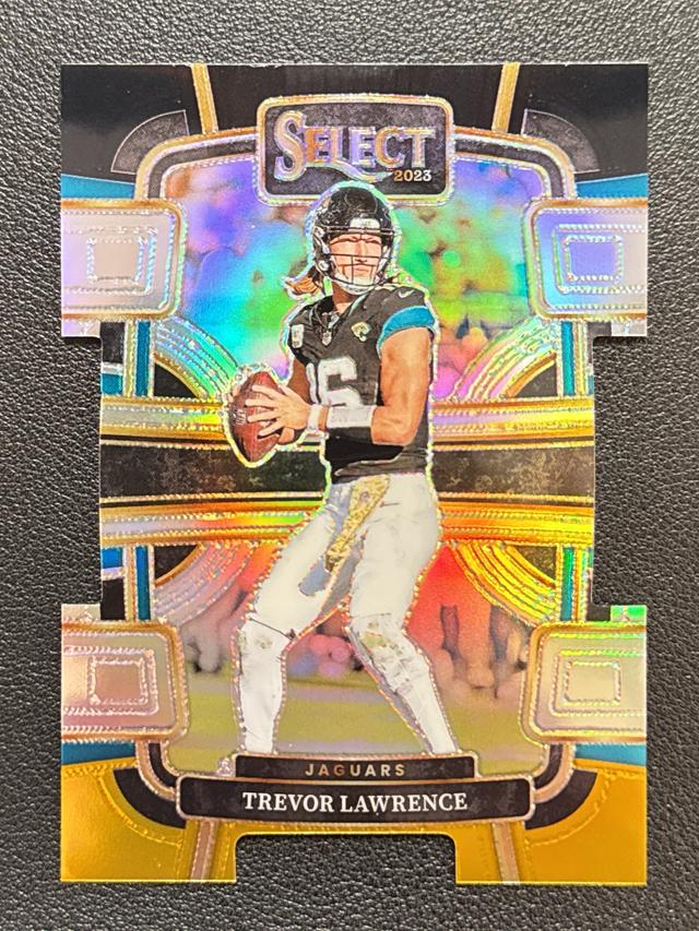 2023 Panini Select Trevor Lawrence ﻿Concourse Black/Gold Prizms Die #46