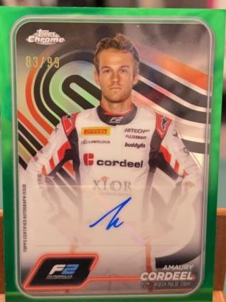 2024 Topps Chrome Formula 1 Amaury Cordeel Autographs Green Refractor Parallel