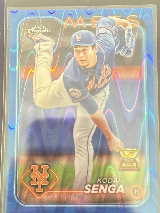 2024 Topps Chrome Kodai Senga ﻿Base Set RayWave Blue Refractors /150 #31