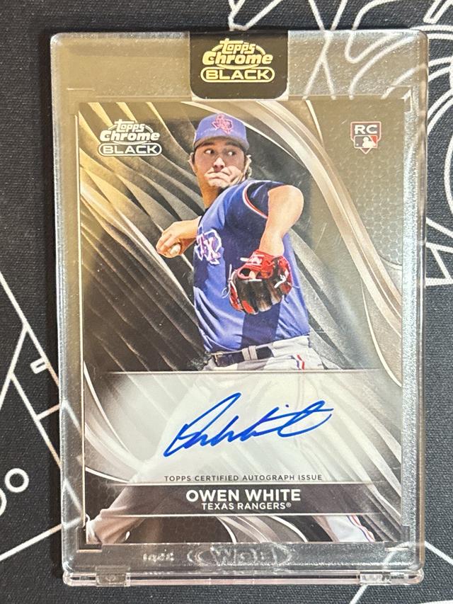 2024 Topps Chrome Black Owen White Auto #CBA-OW Rangers Rookie RC Encased