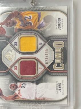 2009 Upper Deck SP Game Used LeBron James/Magic Johnson ﻿Combo Materials #CM-LM