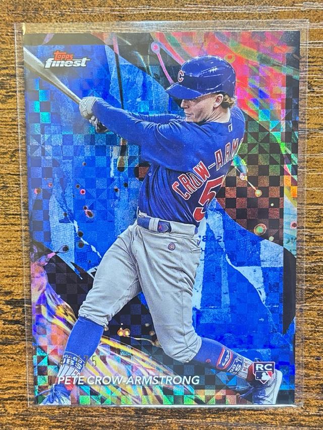 2024 Topps Finest Pete Crow-Armstrong Blue Checkerboard /75 #104 Cubs Rookie RC