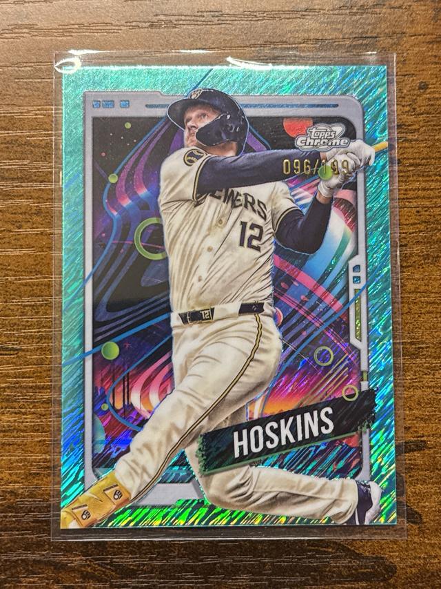 2024 Topps Cosmic Chrome Rhys Hoskins ﻿Base Set Aqua Equinox Refractors /199 #4