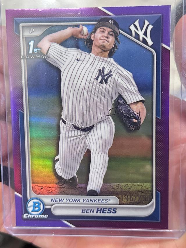 2024 Bowman Draft Ben Hess Chrome Base Purple Refractors /250 #BDC-87