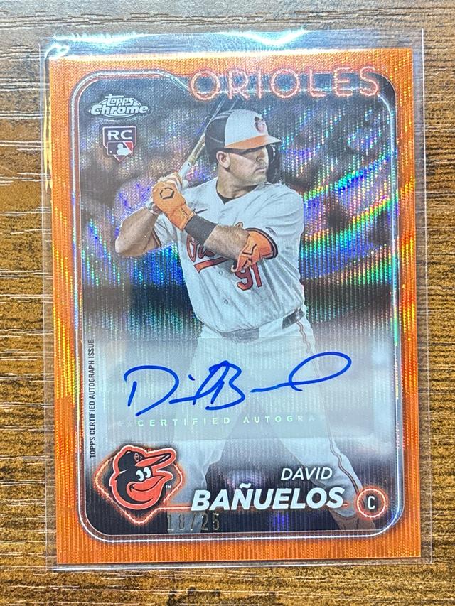 2024 Topps Chrome Update David Banuelos Orange Wave /25 #AC-DB Bañuelos Rookie