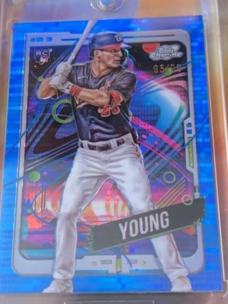 2024 Topps Cosmic Chrome Jacob Young ﻿Base Set Blue Moon Refractors /99 #193