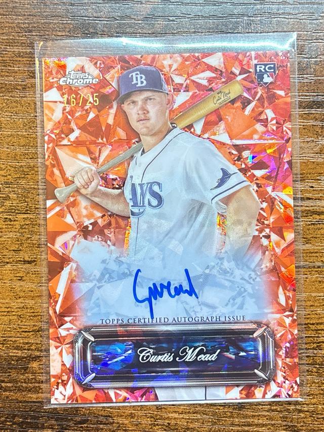 2024 Topps Chrome Sapphire Curtis Mead Sapphire Selections Auto #SSA-CM Rays RC