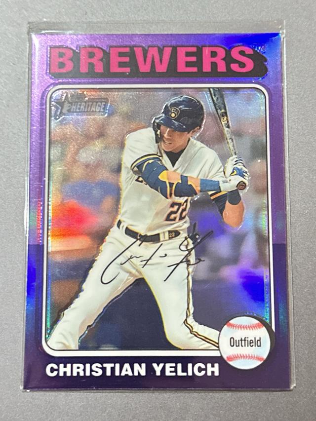 2024 Topps Heritage Christian Yelich BASE CARDS CHROME VARIATION #369