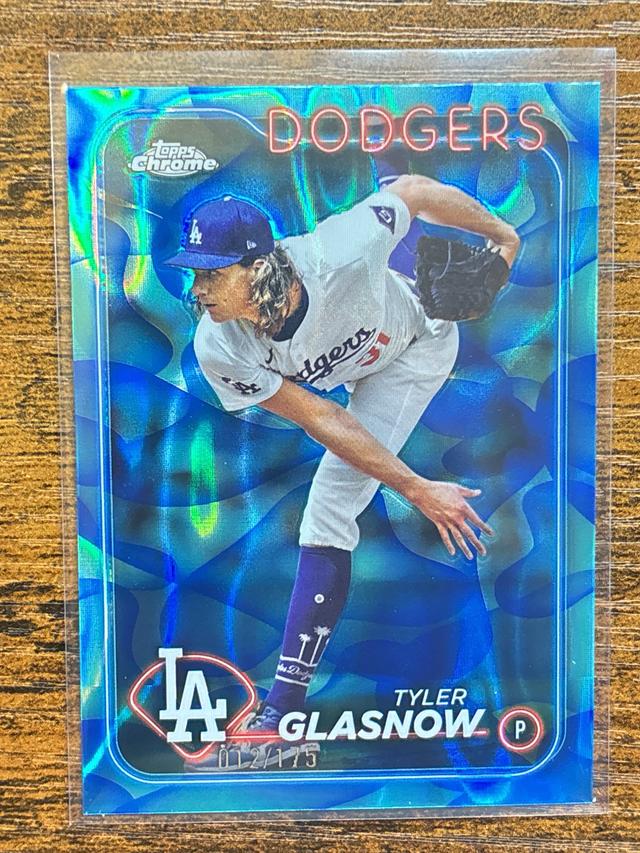 2024 Topps Chrome Update Tyler Glasnow Aqua/Blue Lava Lamp /175 Dodgers Pitcher