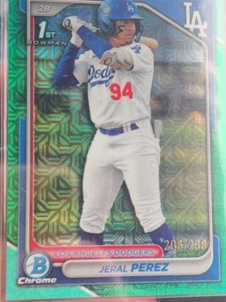 2024 Bowman Chrome Mega Box Jeral Perez Aqua Mojo Refractors #BCP-158