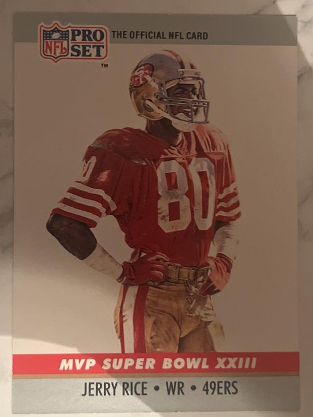 1990 Pro Set Football Jerry Rice SBXXIII, MVP ﻿Super Bowl Collectibles #23