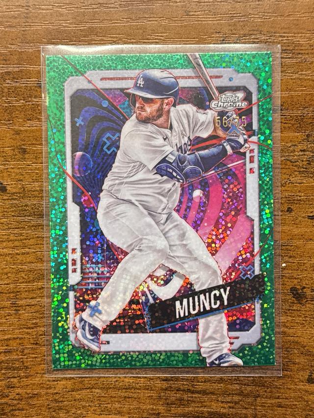 2024 Topps Cosmic Chrome Max Muncy Green Space Dust Refractor /75 #181 Dodgers