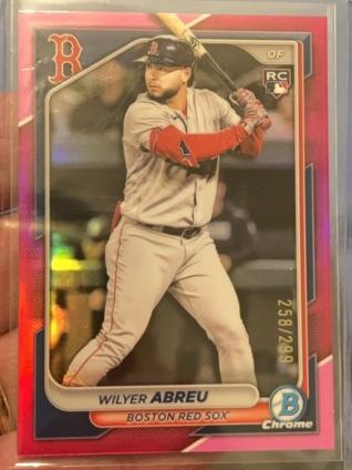 2024 Bowman Chrome Wilyer Abreu ﻿Base Set Fuchsia Refractors /299 #46