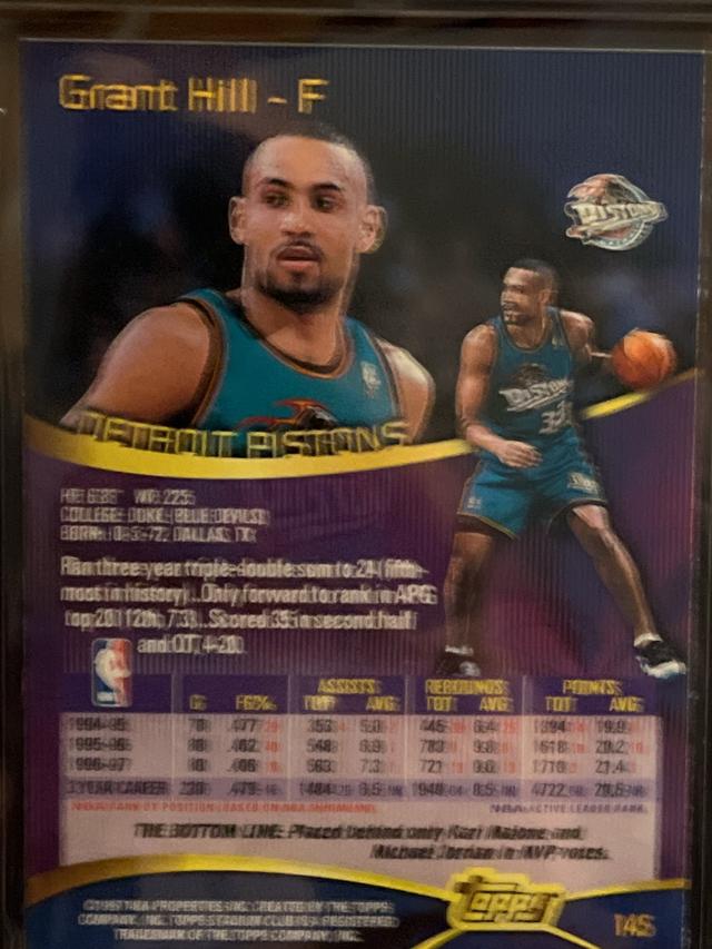 1997-98 Topps Stadium Club Grant Hill Base Set #145