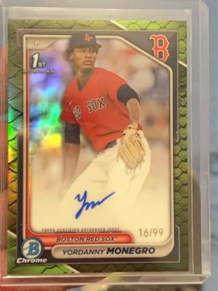 2024 Bowman Chrome Yordanny Monegro Green Refractors /99 #CPA-YM