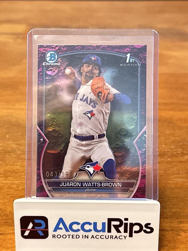 2023 Bowman Draft Juaron Watts-Brown Fuchsia Lunar Refractor Parallel /199