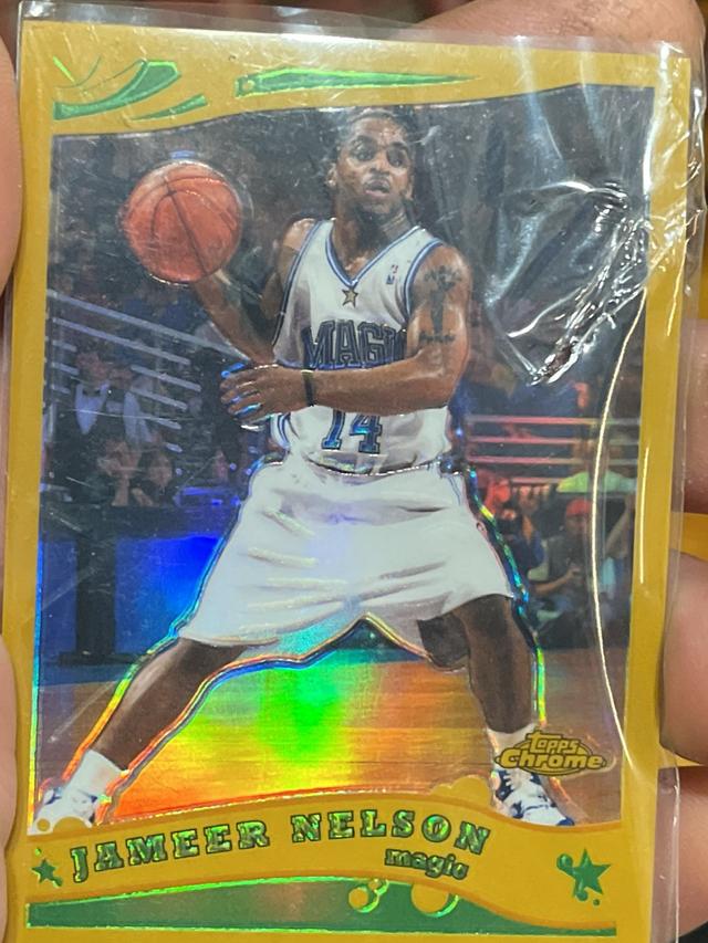 2005-06 Topps Chrome Basketball Jameer Nelson ﻿Base Gold Refractor /99 #19