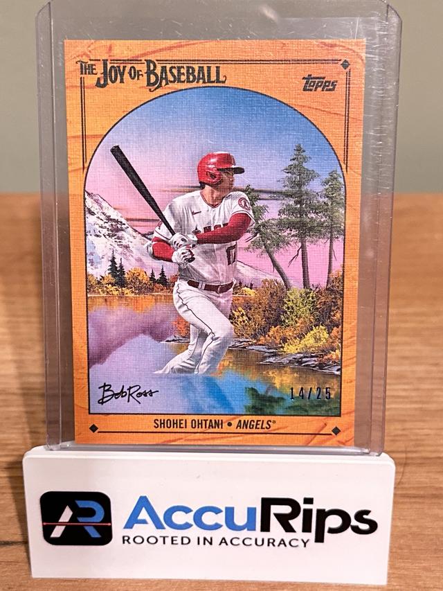 2023 Topps x Bob Ross Shohei Ohtani Base Indian Yellow Canvas Stock /25 #1