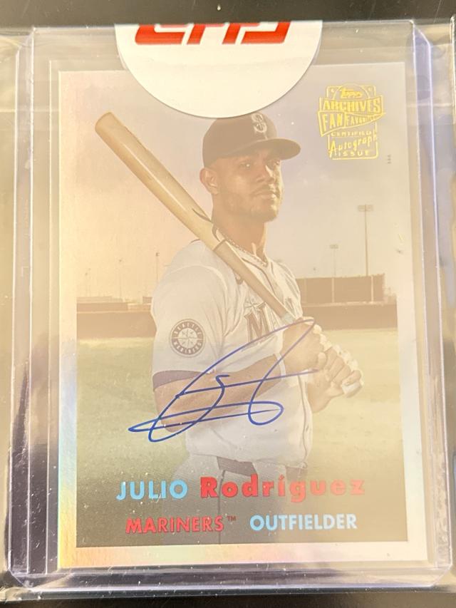 2024 Topps Archives Julio Rodríguez Fan Favorites On Card Auto /99 #FF-JR Mariners