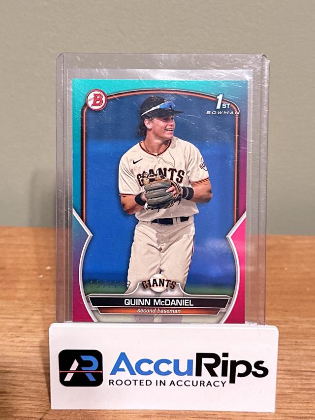 2023 Bowman Draft Quinn McDaniel Aqua/Pink Gradient Border Parallel /199