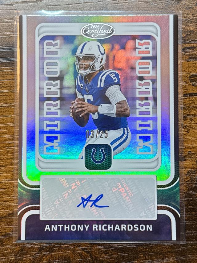 2024 Panini Certified Football Anthony Richardson Mirror Signatures Auto /25 RC