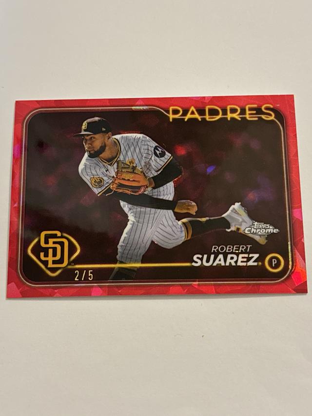 Robert Suarez 2024 Topps Chrome Sapphire Update Series Red /5 #USCS298