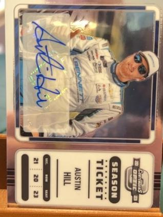 2023 Panini Chronicles Nascar Austin Hill Contenders Optic Autographs #10