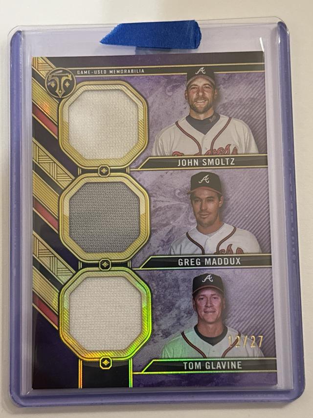 2024 Topps Triple Threads Tom Glavine / Greg Maddux John Smoltz Triple Relic /27