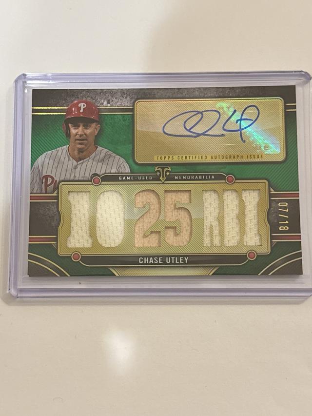 Chase Utley 2024 Topps Triple Threads Auto Relics /18 #TTAR-UTL1