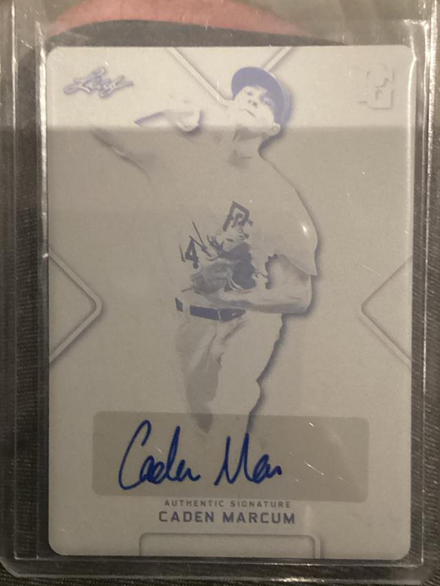 2021 Leaf Perfect Game National Showcase Caden Marcum Printing Plate /1 #BA-CM2