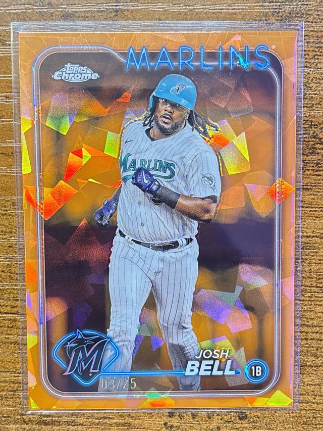 2024 Topps Chrome Sapphire Edition Josh Bell ﻿Orange Refractor /25 #689 Marlins