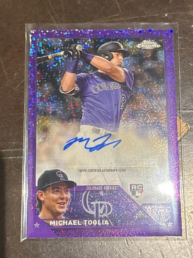 2023 Topps Chrome Update Series Michael Toglia Purple Specle Refractor /299